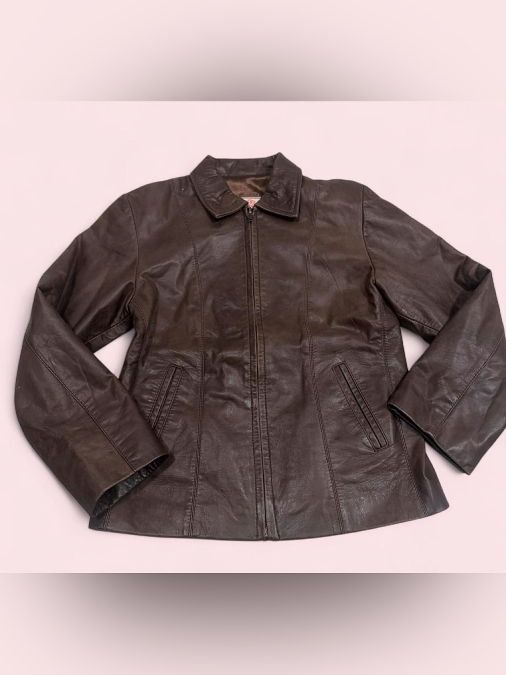 Vintage Genuine Leather Suipacha Center Jacket Dark Brown Tailored 90s Y2K XS-S